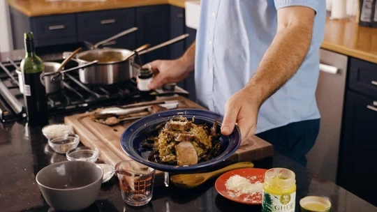 Image of Pork Loin and Wild Ramp Risotto