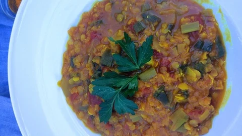 Image of Lentil-Turmeric Dal With Caramelized Leeks