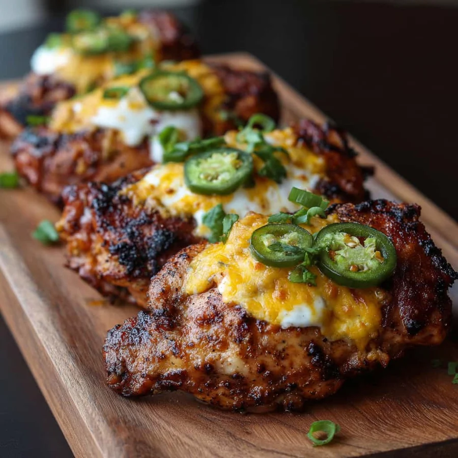 Atomic Charcoal Chicken Breast with Jalapeño Popper Topping