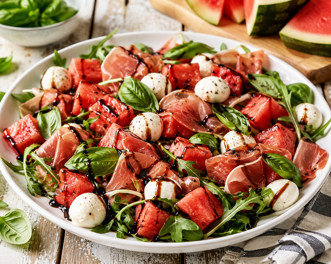 Image of 🍉 Watermelon, Prosciutto & Balsamic Summer Salad 