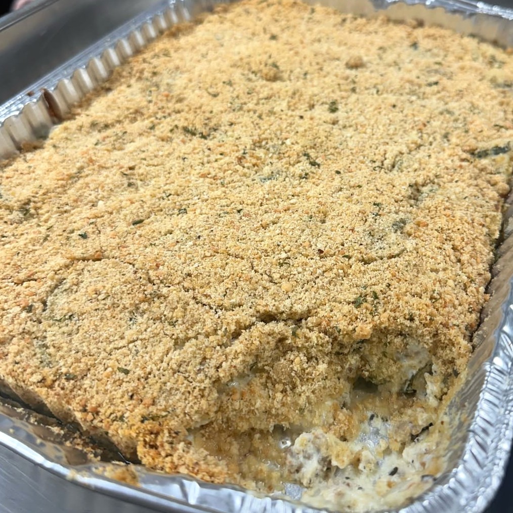 Creamy Italian Zucchini & Sausage Bake