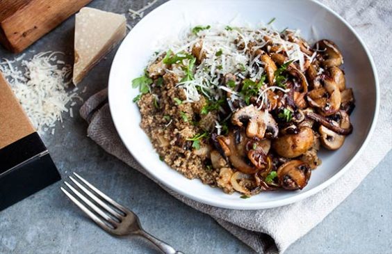 Risotto de quinoa con champiñones y callampas