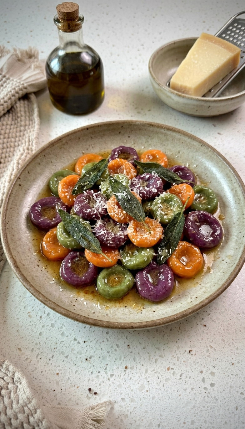 Tricolour Sourdough Gnocchi