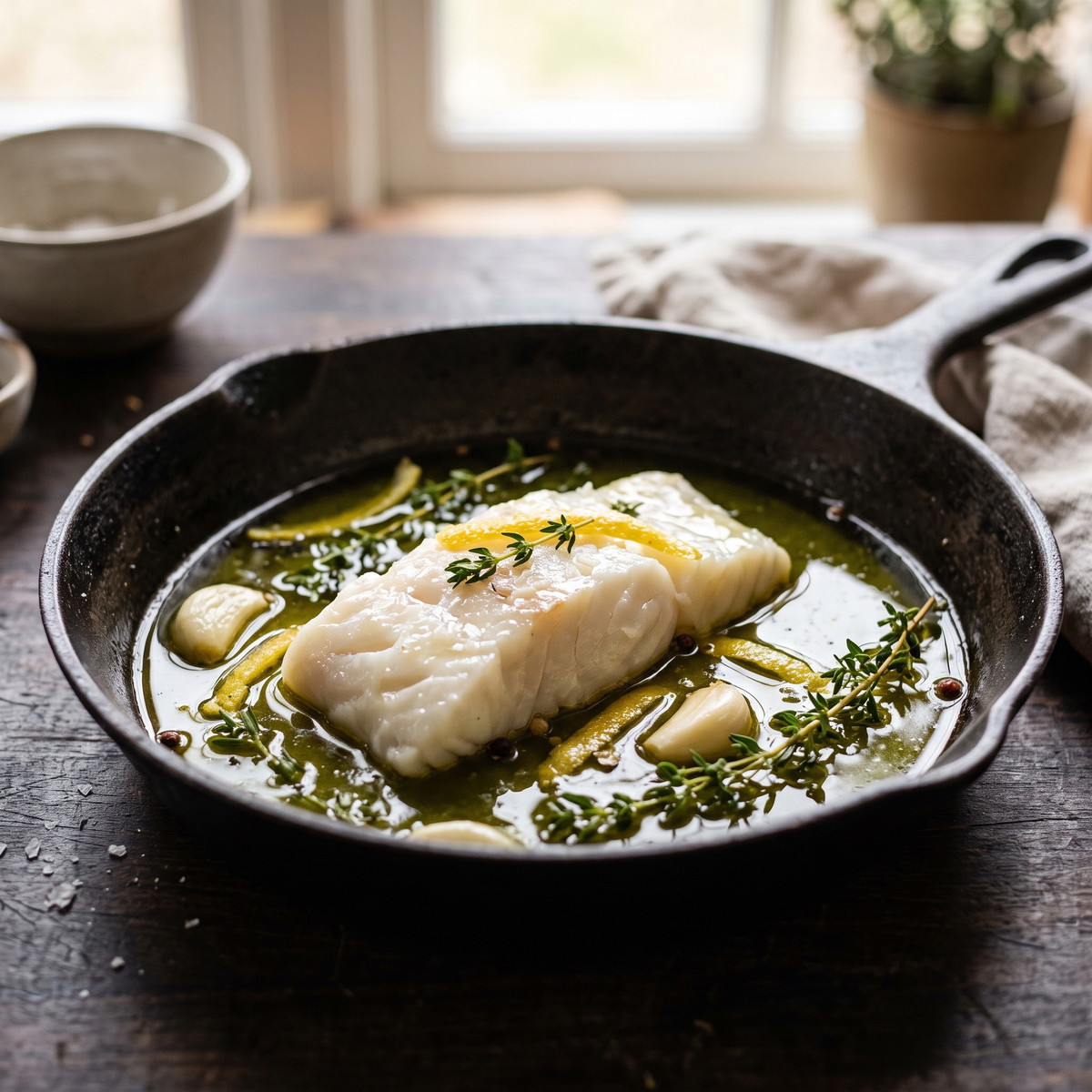 Olive Oil Poached Cod