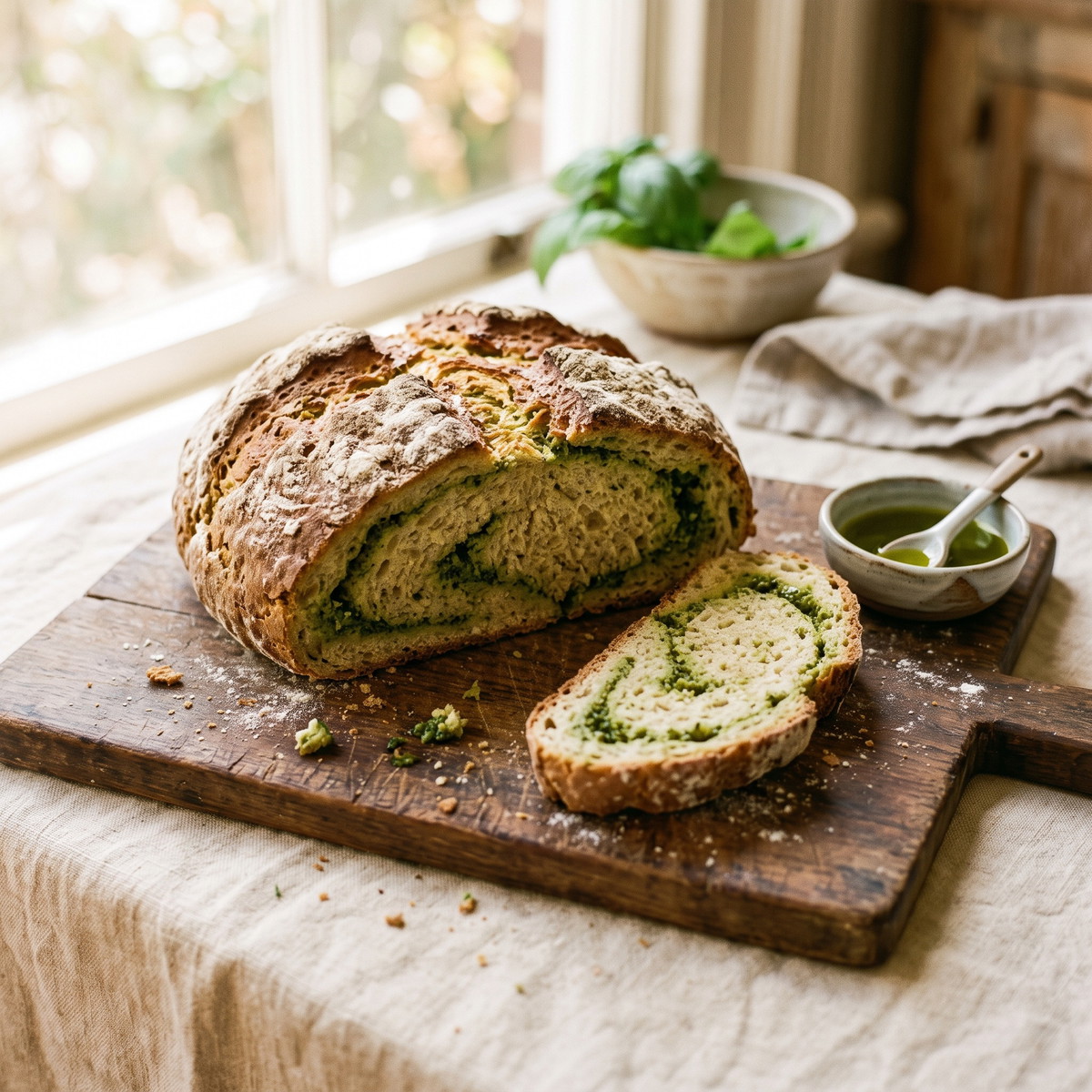 Wild Garlic Pesto Soda Bread