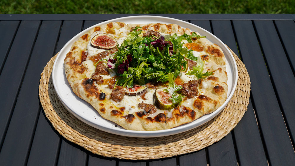 Sausage and Fig Grilled Pizza