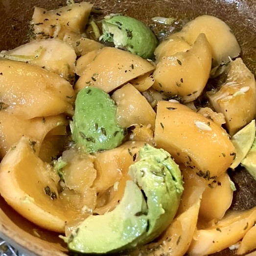 Melon & Avocado Salad with Herbs & Chili
