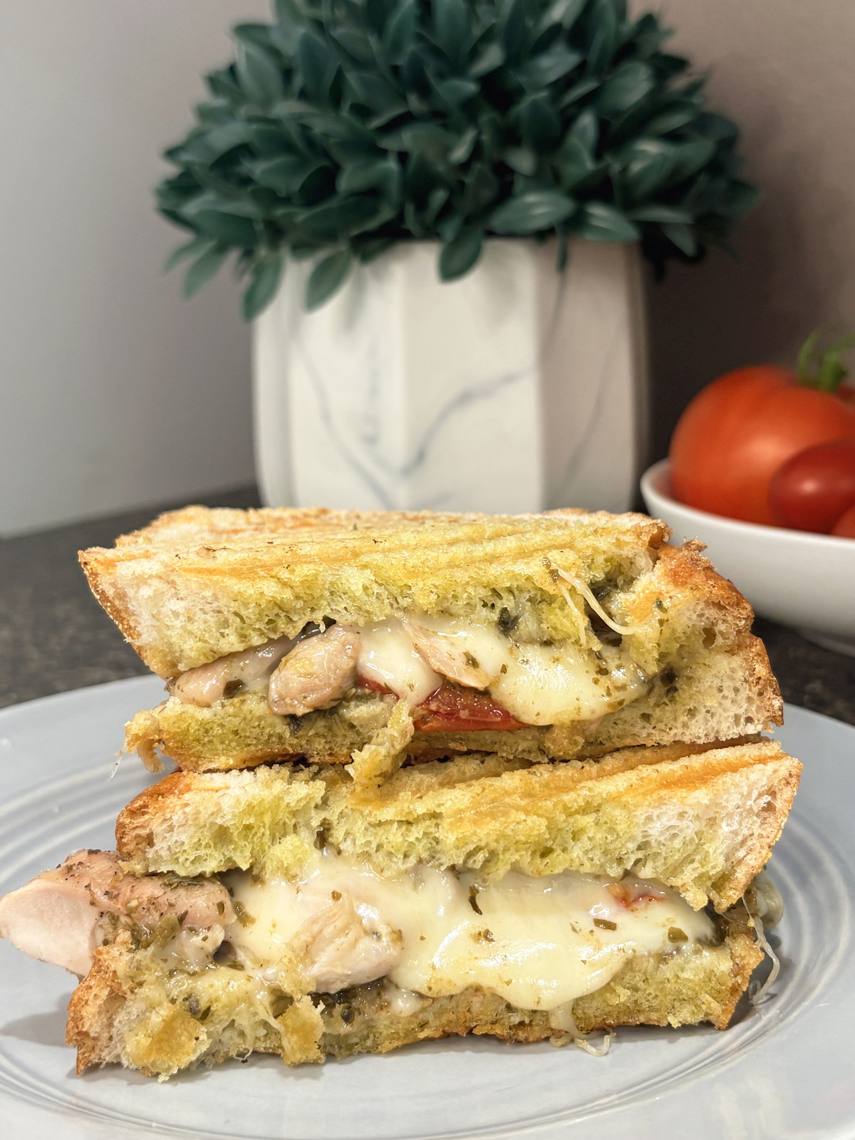 Easy Chicken Pesto Panini with Melty Havarti & Sourdough