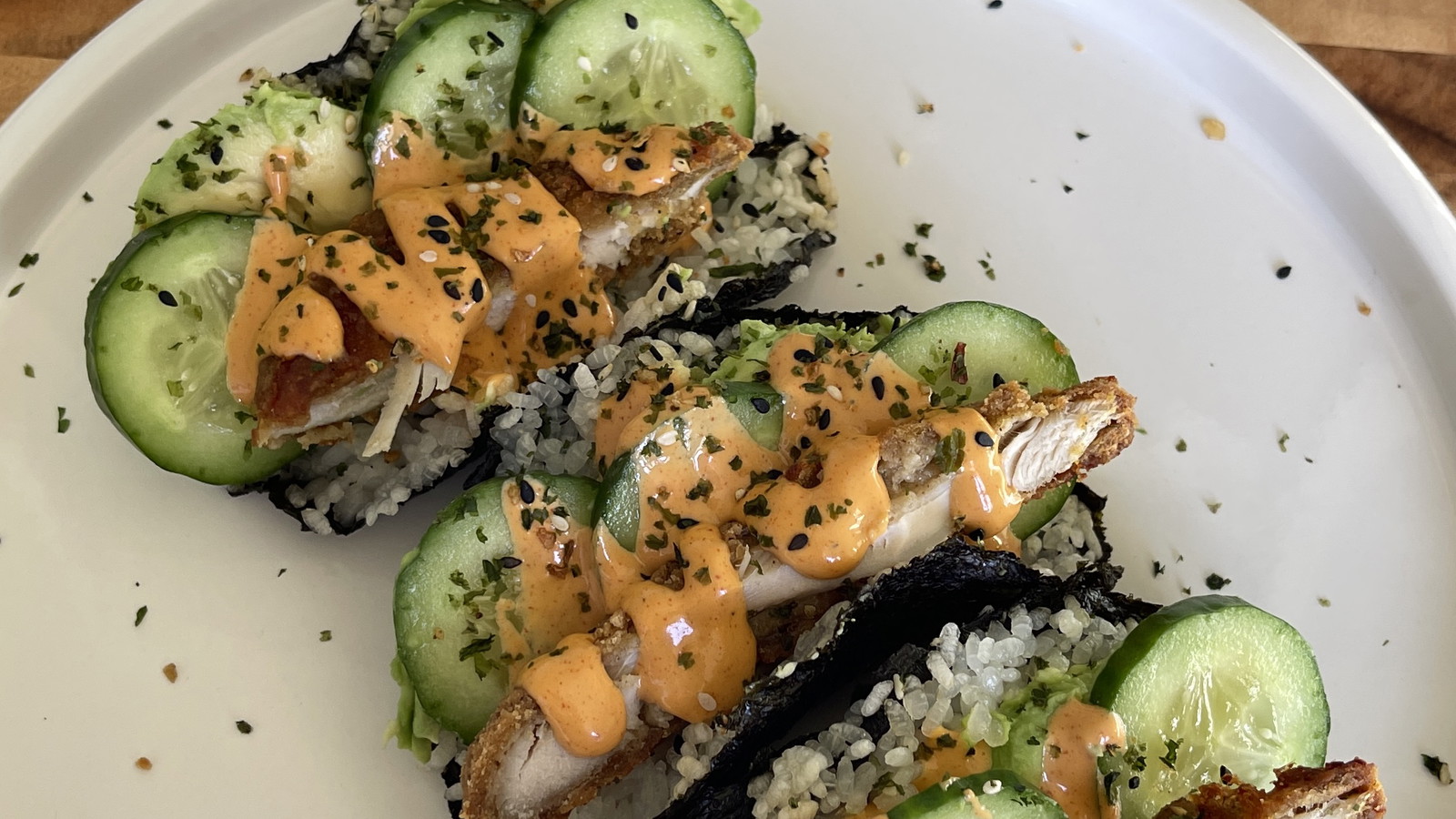Crispy Chicken Sushi Tacos