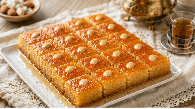 Image of עוגת סולת ללא גלוטן טבולה בסירופ
