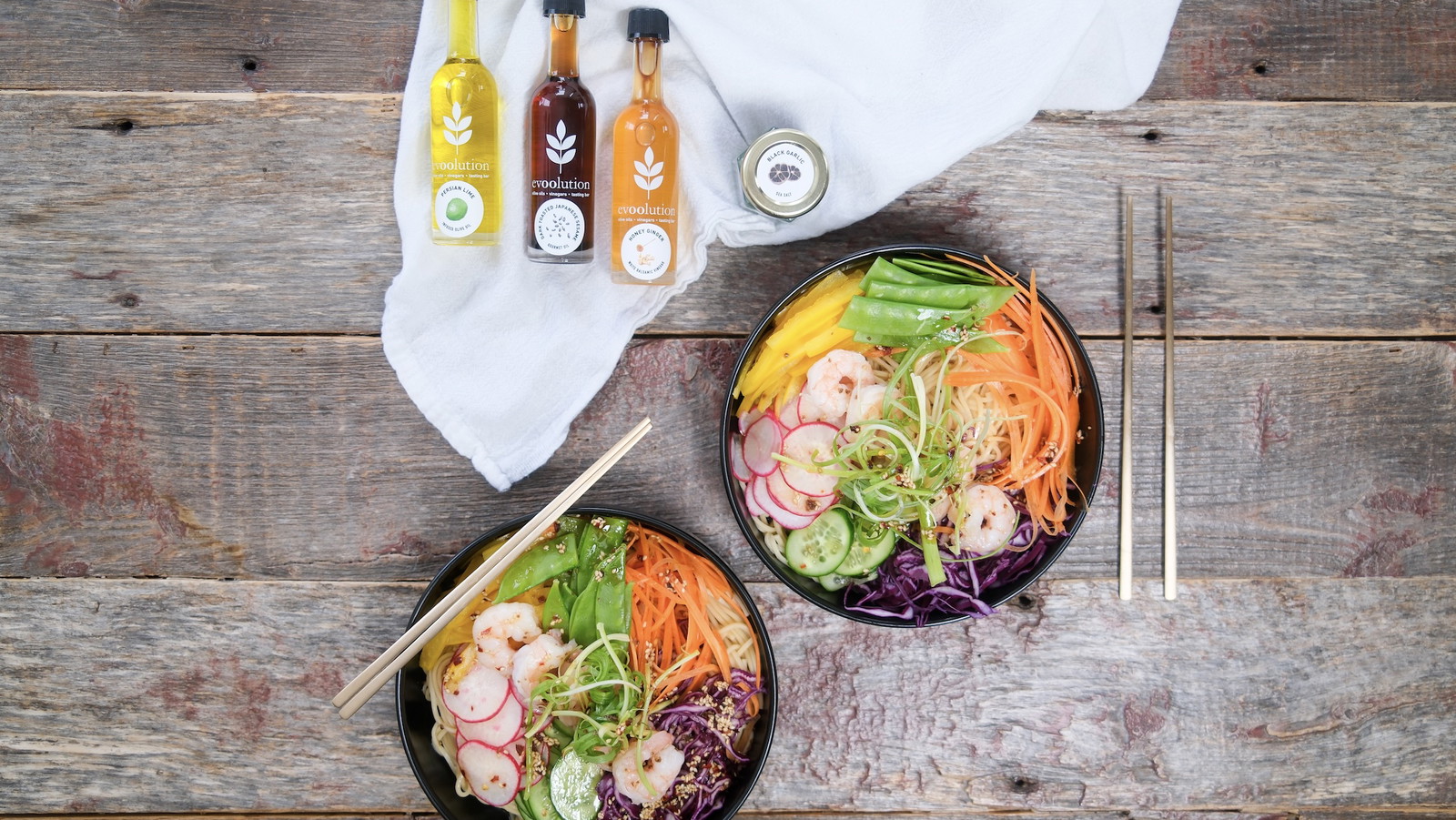 Image of Chilled Ramen Salad with Black Garlic Sea Salt and Sesame Ginger Dressing