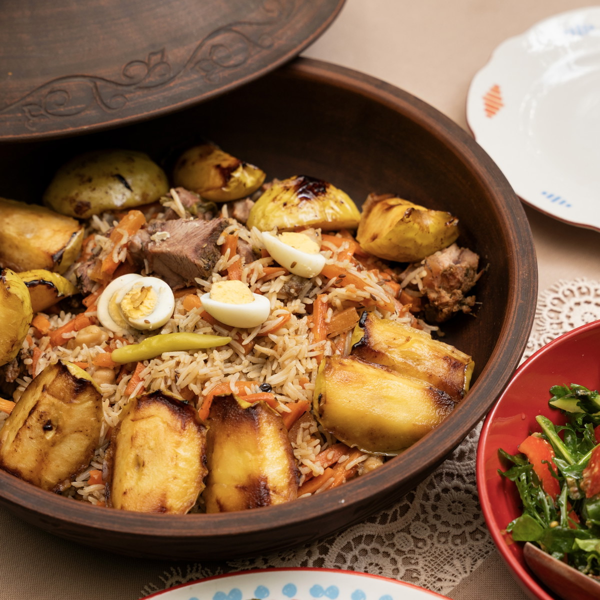 Lamb Plov with Apples and Chickpeas