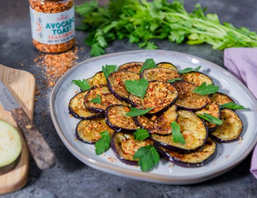 Image of Grilled Eggplant with Honey and Avocado Toast Seasoning