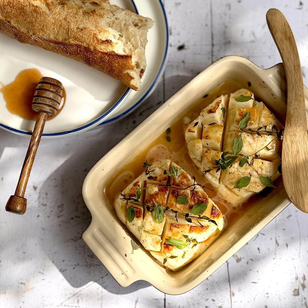 Baked Halloumi with St Valentine Hot Honey