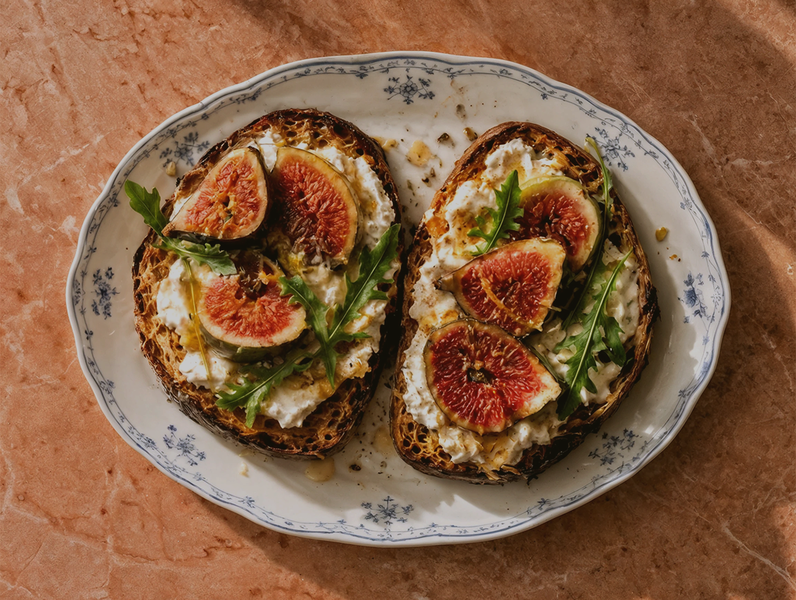Fresh Figs with Fennel-Seed Honey and Goat Cheese