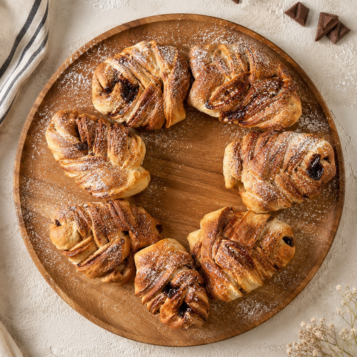 Chocolate Bread Wreath