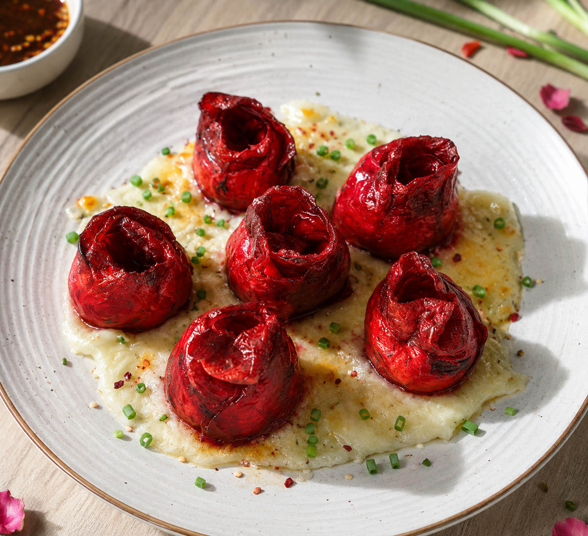 Rice Paper Rose Momos