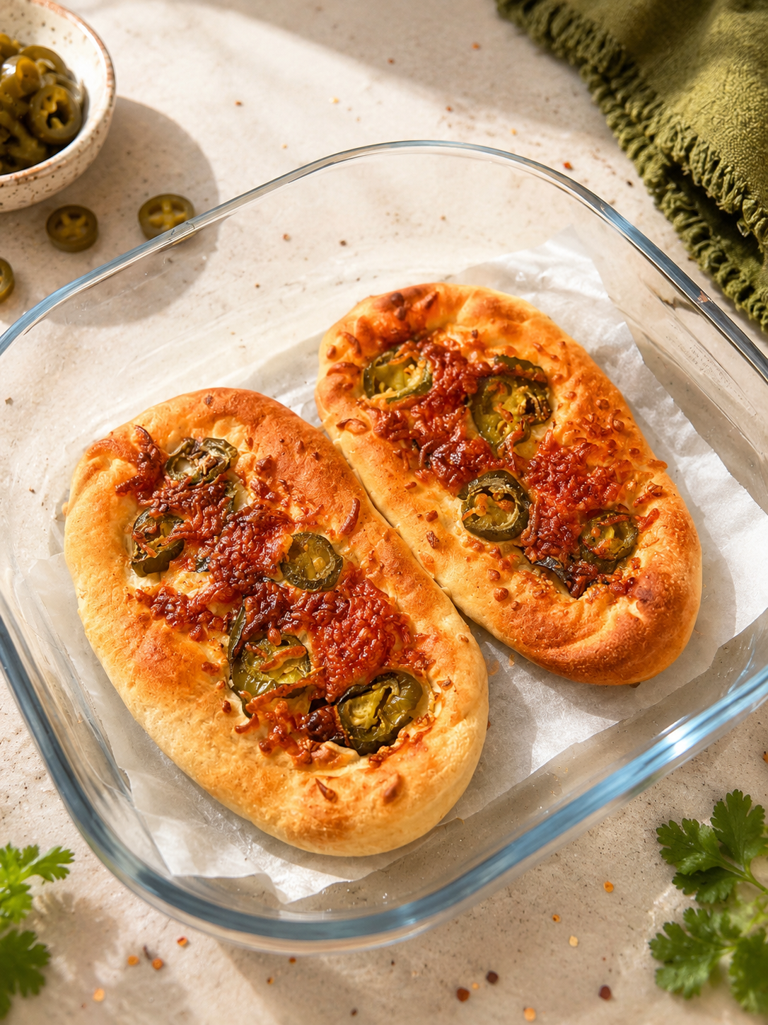 Garlic Jalapeno Pizza Boat