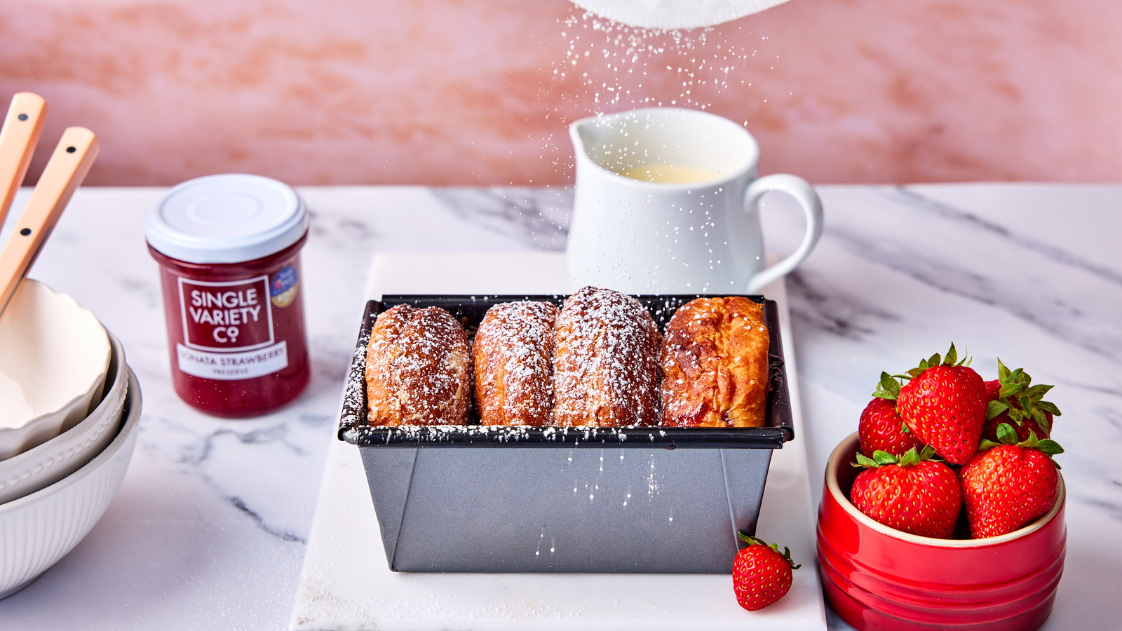 Image of Air Fryer Strawberry Jam Doughnut Bake