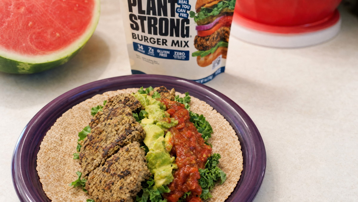 Rip’s Black Bean Burger Wrap