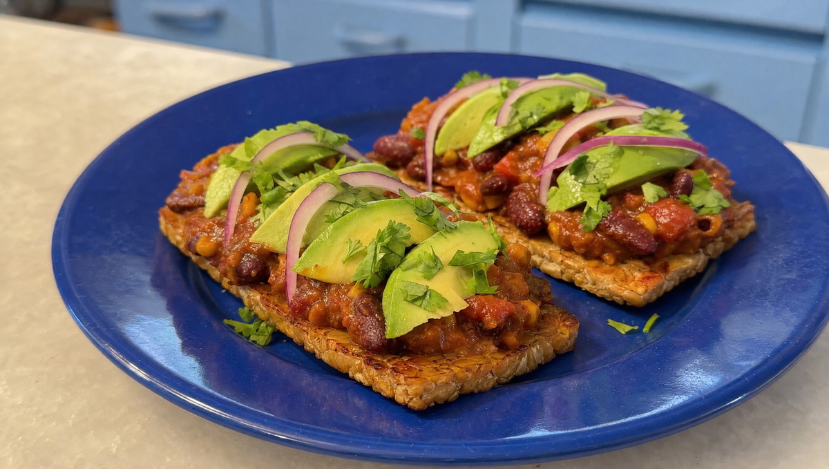 Open-Faced Toasted Tempeh Sandwich