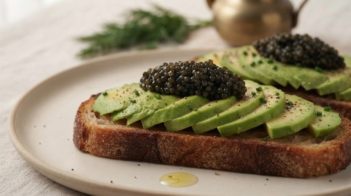Avocado and Caviar Toast