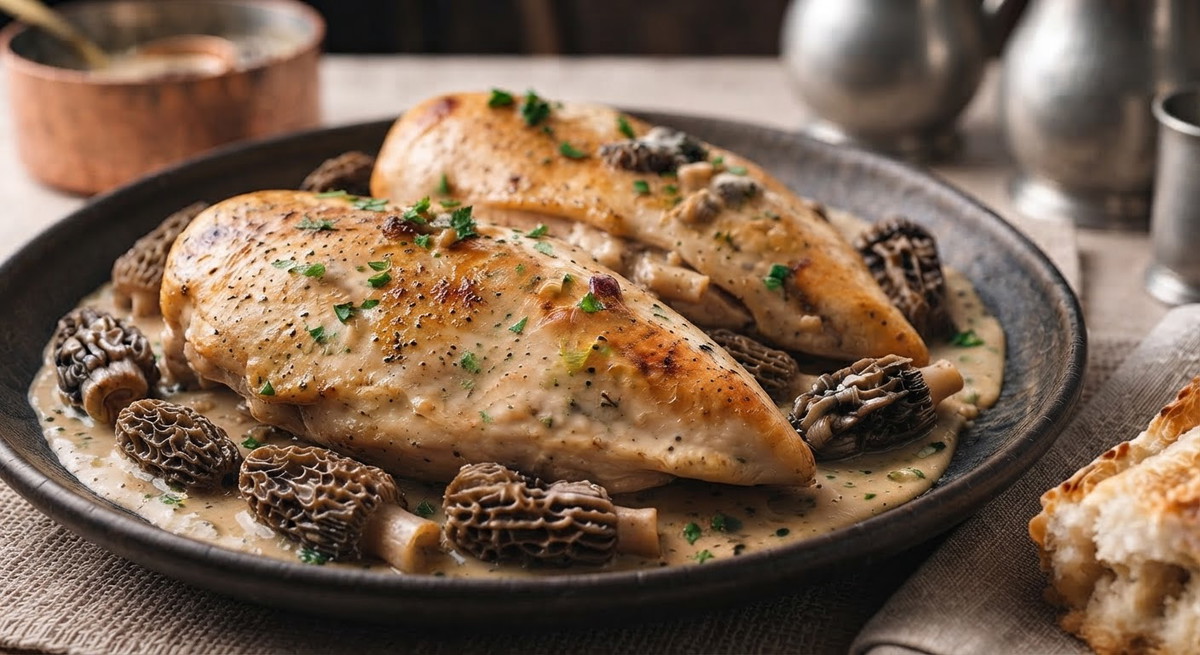 Chicken with Morels and White Wine