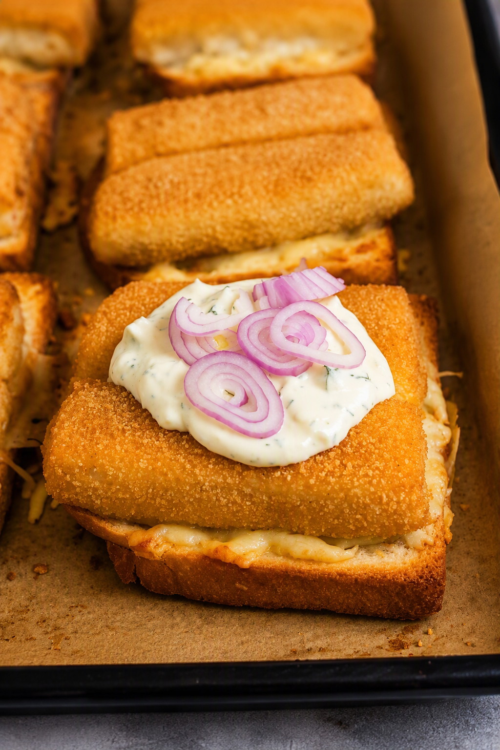 Filet-O-Fish vom Backblech mit selbst gemachter Remoulade