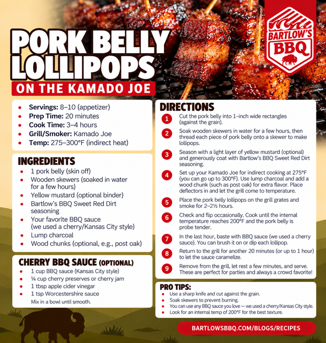 Image of Pork Belly Lollipops on the Kamado Joe