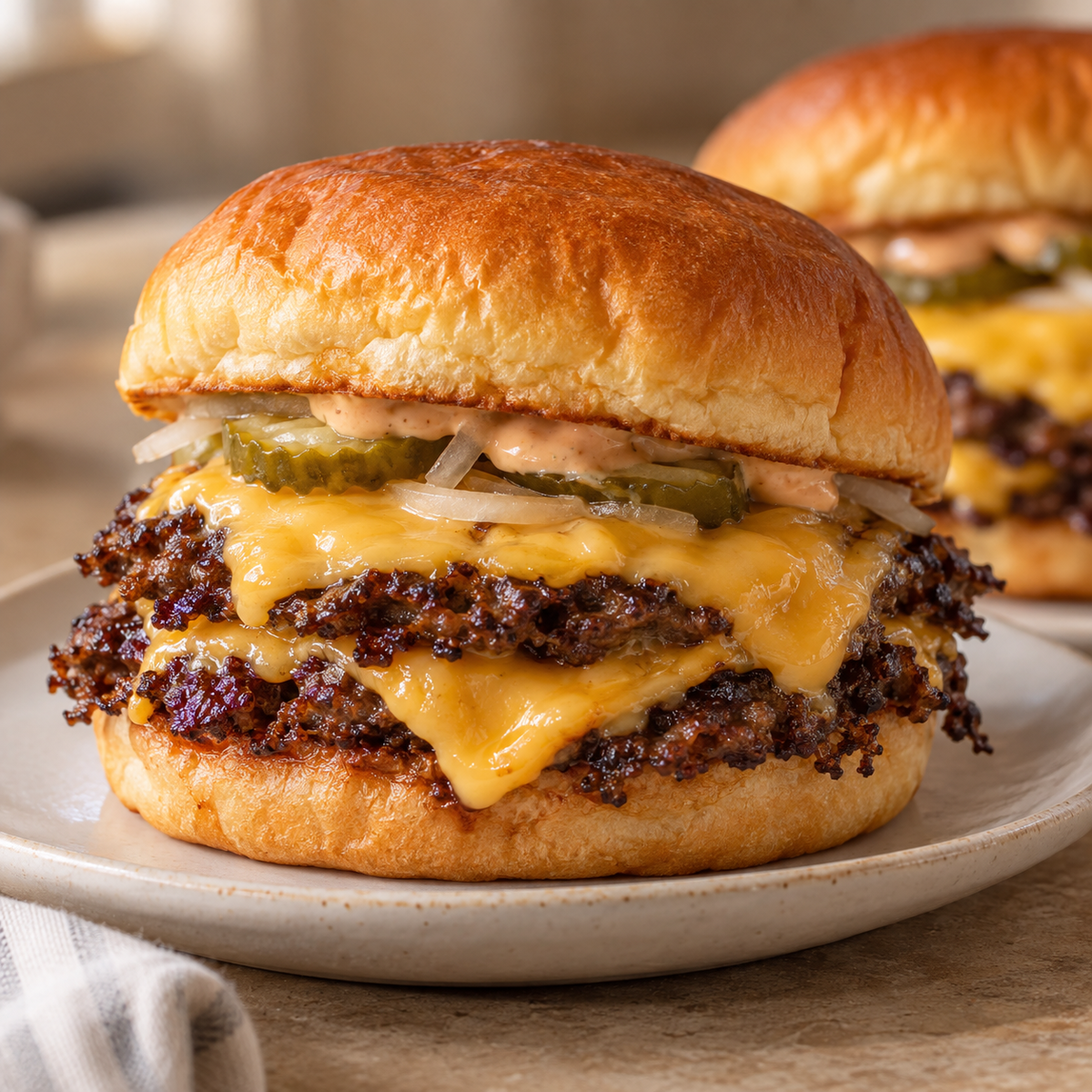 New School Double Smash Burger