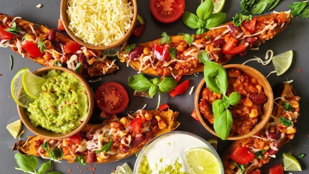Image of Stuffed Sweet Potatoes with Chili