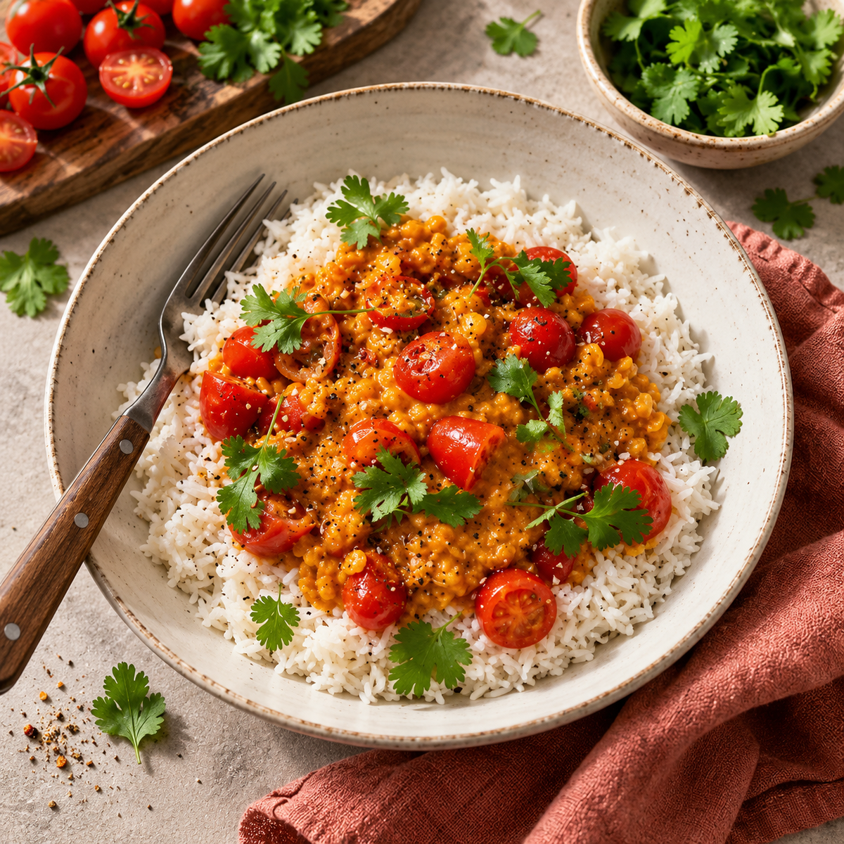 Krämig linsgryta med kokosmjölk