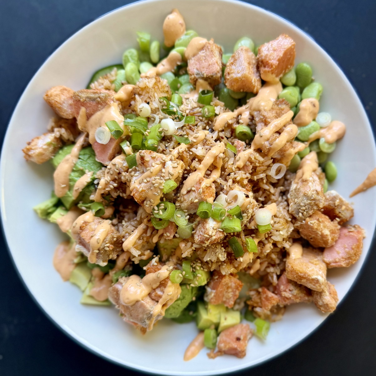Crispy Rice Salmon Salad