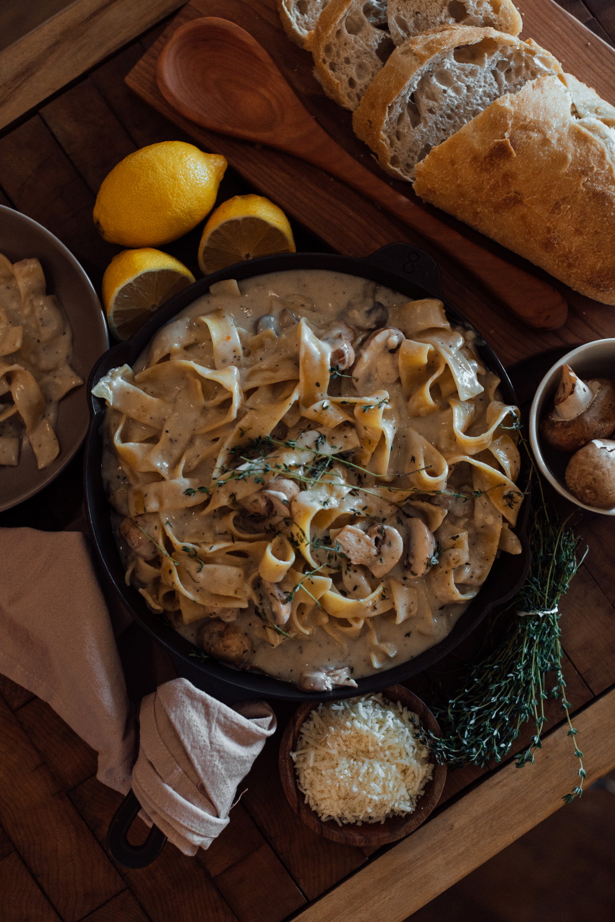 Browned Butter Mushroom & Thyme Cream Pasta
