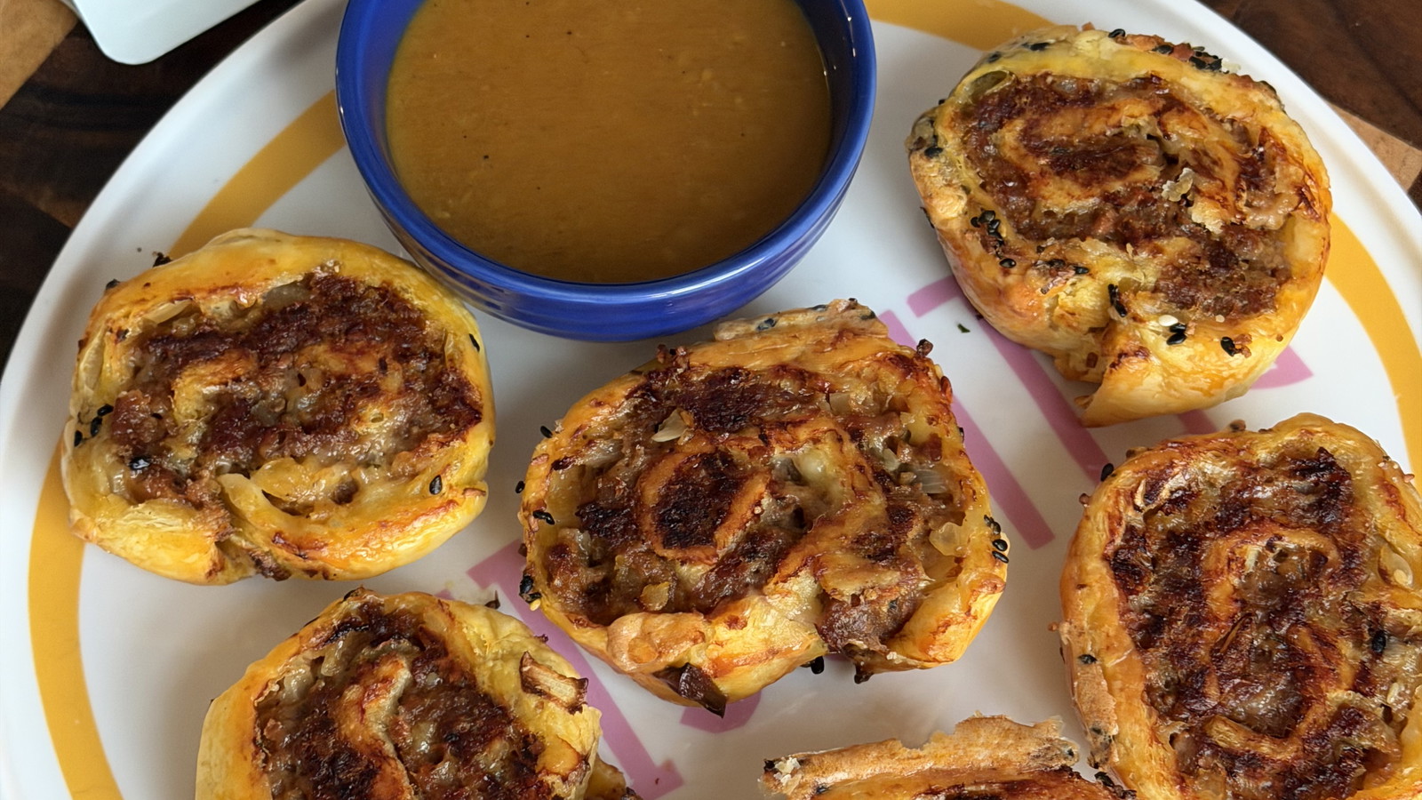 Curried Sausage Roll Pinwheels