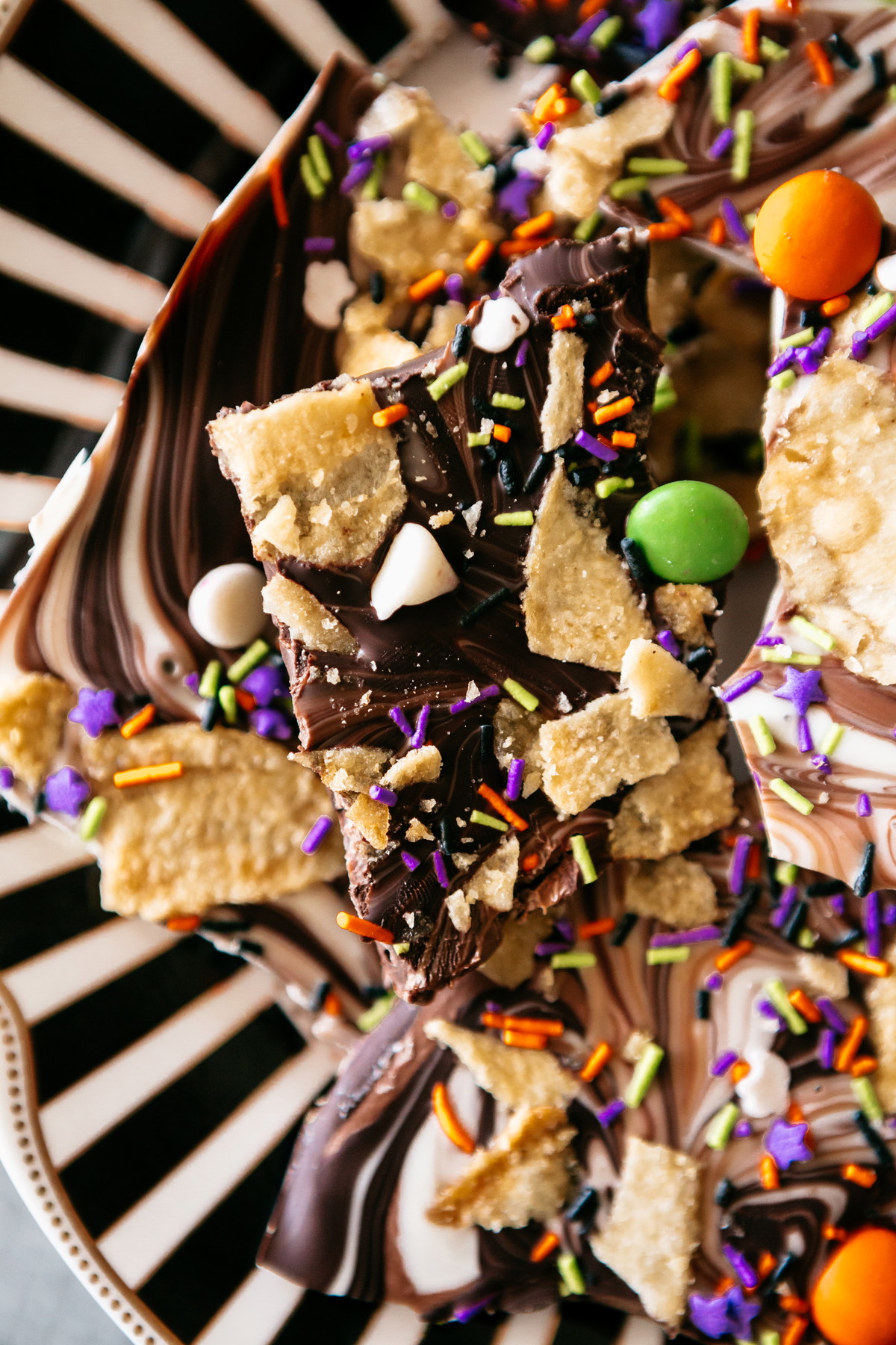 Spooky Swirled Chocolate Bark