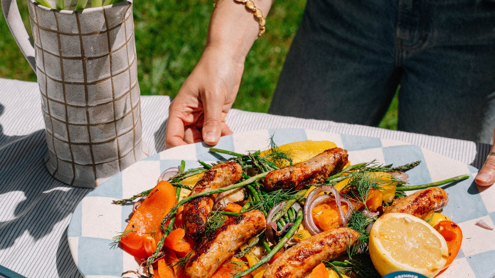 Image of Grilled Sausage & Summer Vegetable Platter