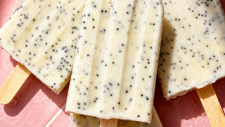 Image of Creamy Lemon Poppy Seed Popsicles