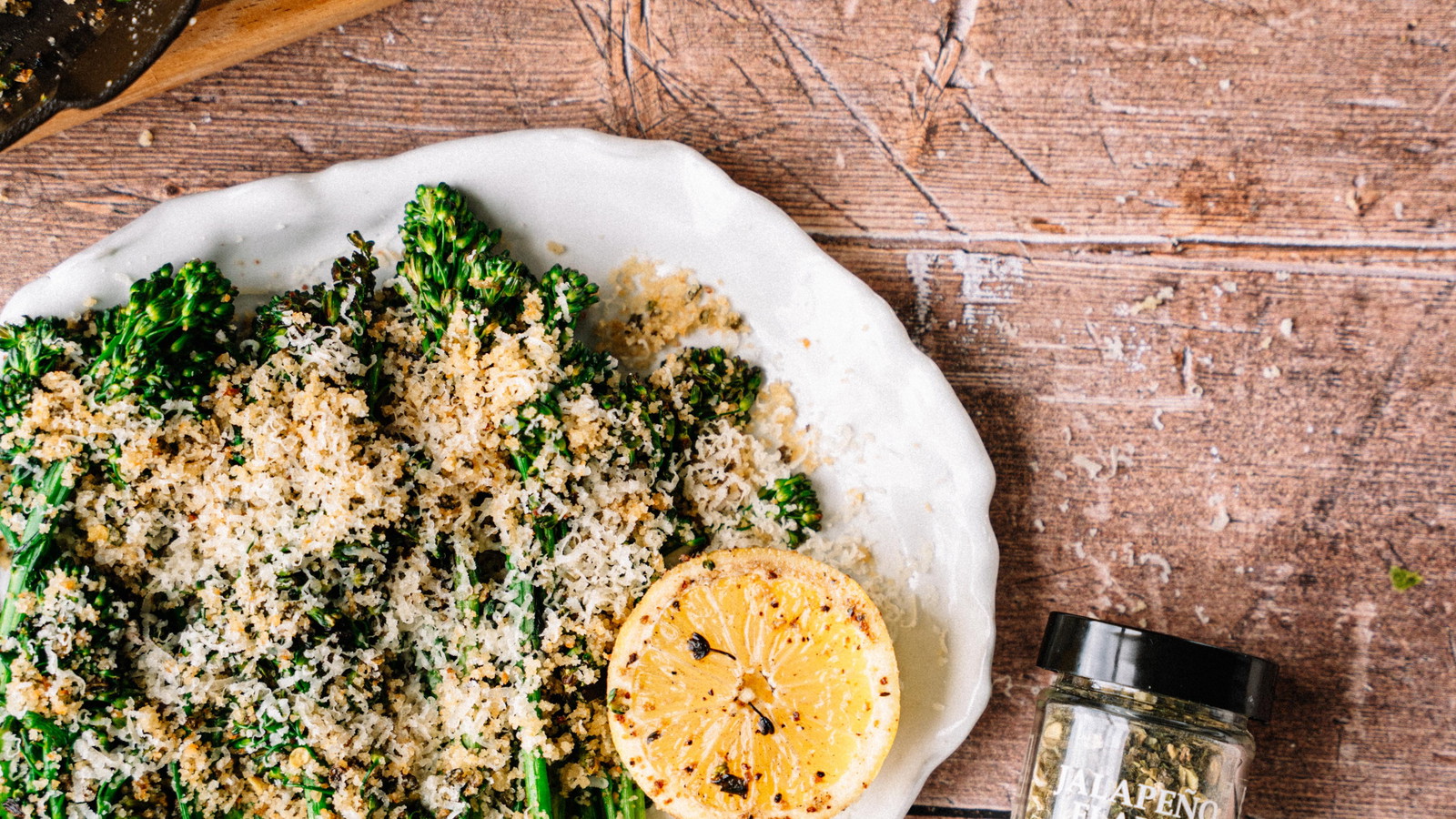 Image of Charred Broccolini with Parmesan Jalapeño Breadcrumbs