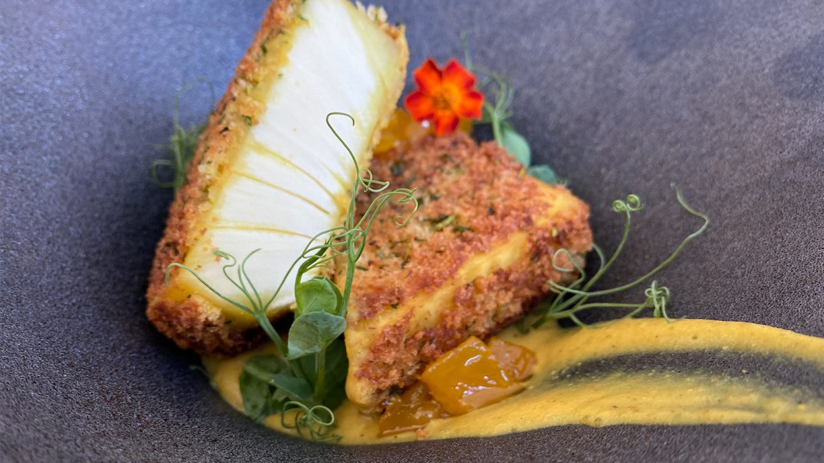 Herb Crusted ʻUlu with ʻUlu Vadouvan & Mango Chutney