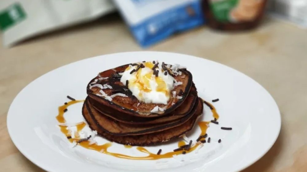 Image of Choc Caramel Protein Pancakes