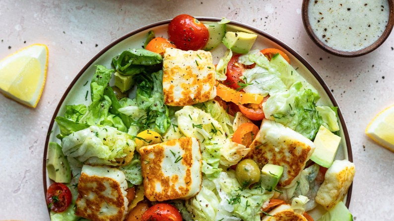 Image of Fried Halloumi Greek Salad