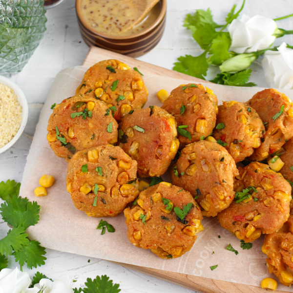 Image of Corn Fritters with Cheesy Maple Mustard