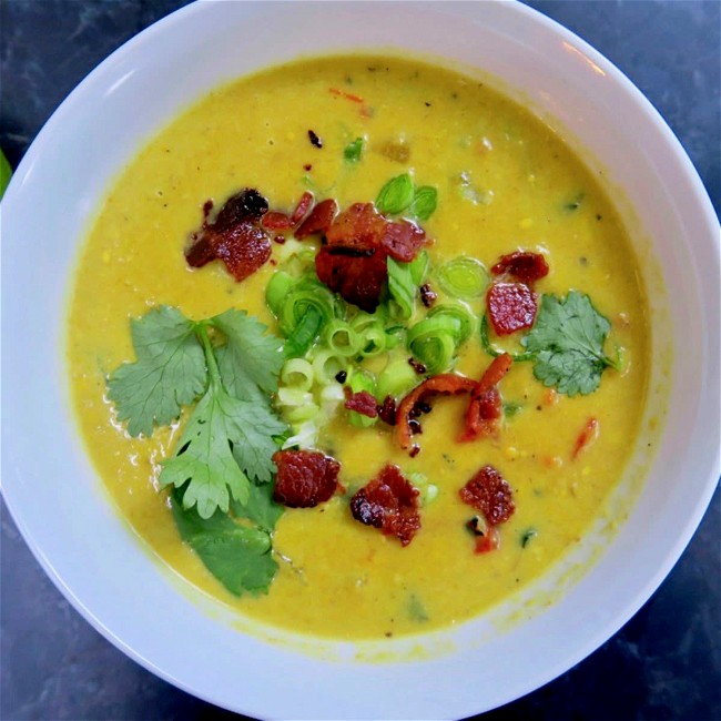 Image of smoky poblano corn chowder