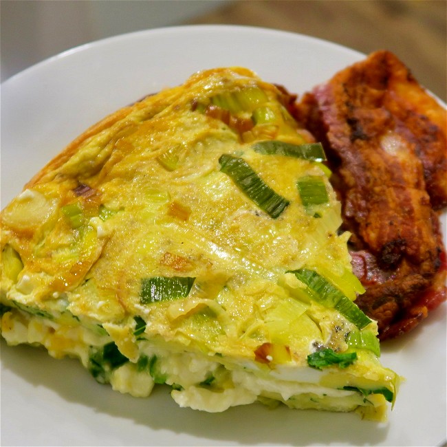 Image of feta frittata in a skillet