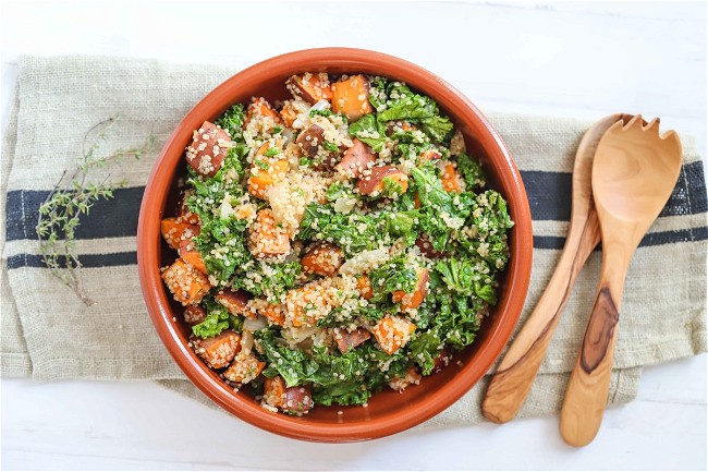 Image of Vegan Sweet Potato Kale Salad Recipe