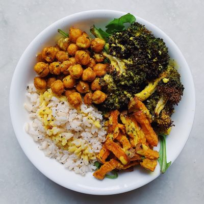Sheet Pan Masala Spiced Veggie Bowl