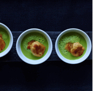 Ricotta Gnudi with Spring Pea Soup