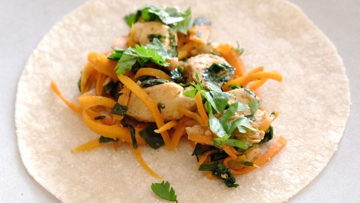 Image of Indian-Spiced Low FODMAP Chicken Tortillas