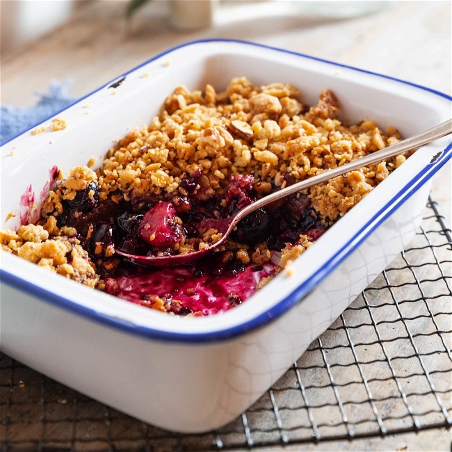 Image of Mixed Berry Crisp with Sumac Anise Almond Topping